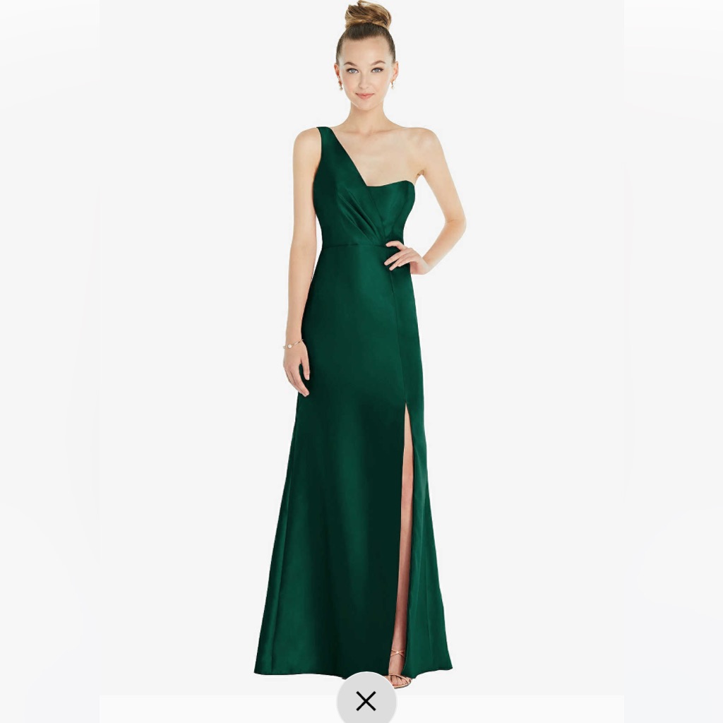 Nwt Alfred Sung Draped One Shoulder Trumpet Gown